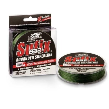 Sufix 832 Advanced Superline Braid 10Lb 150Yd LoVis Green 660-010G